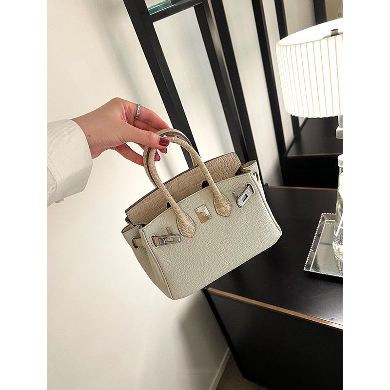 

Сумка-кошелек Color Blocked Platinum Bag Mini Crossbody с принтом крокодила, универсальная сумка для поездок на работу из коровьей кожи 20x10x13cm белый