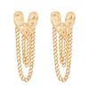 High Quality Temperament Heart Stud Earrings Women's Personality Alloy Hammer Pattern Love Fringed Chain Earrings Retro Earrings Wholesale