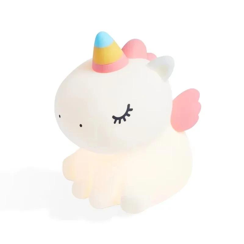 Cute Dinosaur Night Light LED Silicone Bedside Lamp Decoration Soft Lighting Atmosphere Nightlights For Kids Room Sleeping Lamp