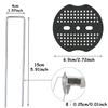 20Pcs U-Shaped Garden Stakes & 20Pcs 3-Hole Washers Turf Nails for Securing Weed Tents & Lawn Turf Outdoor Landscaping Anchors