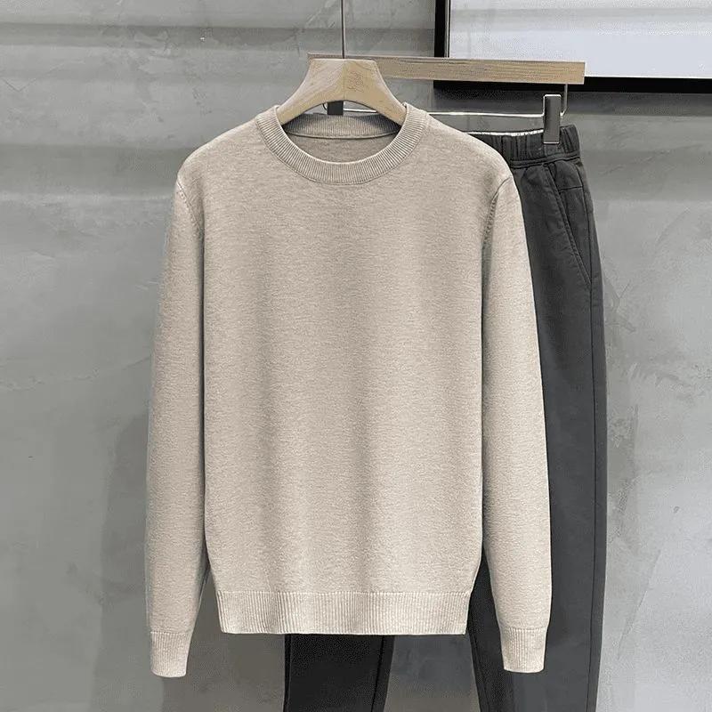 

Осень и зима, новый свитер с круглым вырезом, мужской теплый свитер, верхняя футболка с длинными рукавами, универсальный пуловер, мужской XXXL