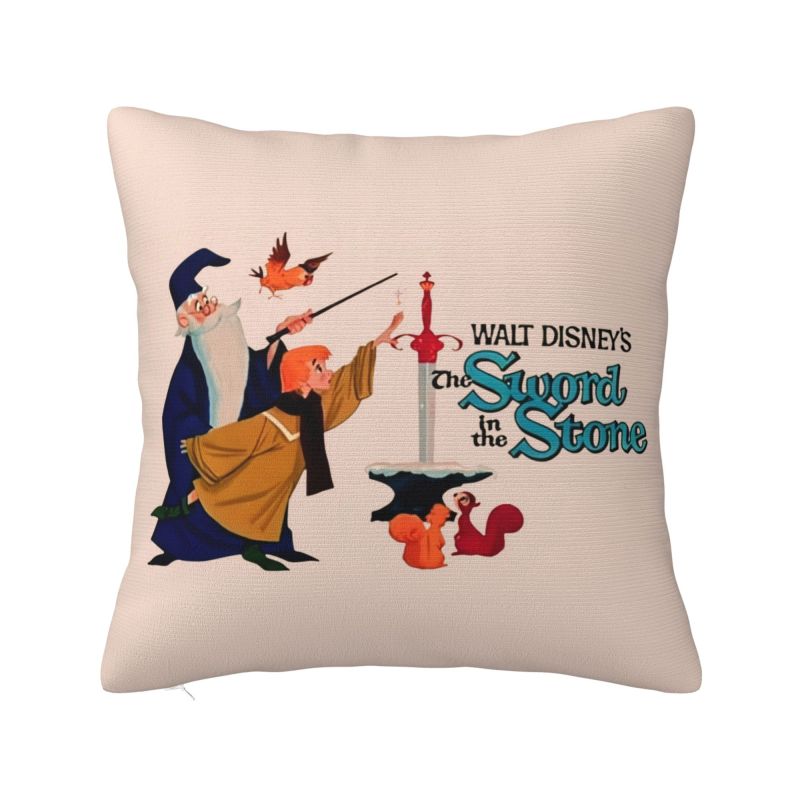 Custom Disney The Sword In The Stone Animated Movies Luxury Throw Pillow Cover Living Room Decoration Cushions for Sofa