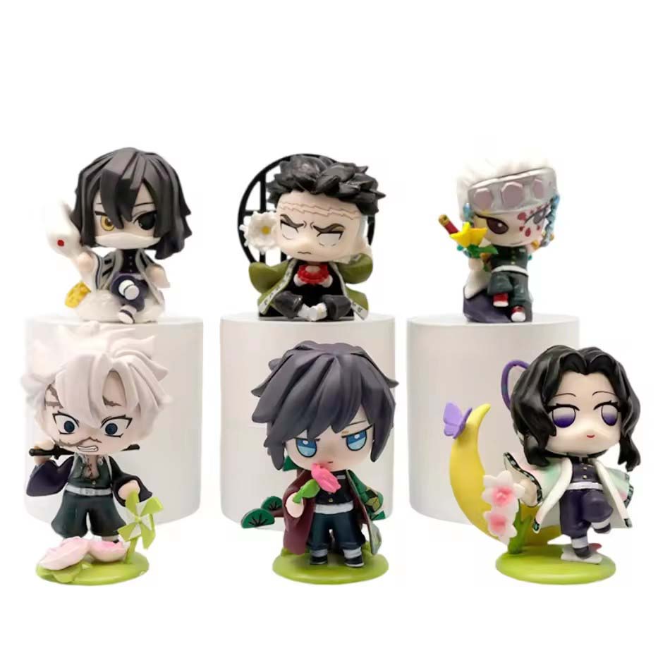 sold 1-12pcs Anime Demon Slayer Model Tanjiro Kamado Nezuko cartoon figure PVC model ornament child Christmas Halloween gift