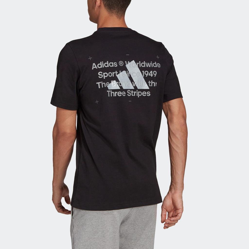 adidas T Shirts Men's Black Crew Neck Moderate Straight Fit GU3642