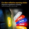 4Pcs Car Door Sticker Safety Warning Reflective Mark For Grand Cherokee Wrangler JK Gladiator Compass Renegade Patriot