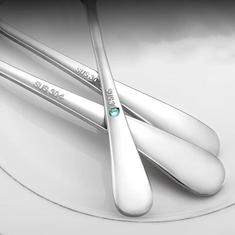 Verdickte Edelstahl-Dinnerbestecke mit langem Griff - 10er-Pack