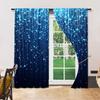 2Pcs Fantasy Blue Night Starry Sky Printed Window Curtain For Bedroom Office Kitchen Living Room And Study Rod Pocket Window
