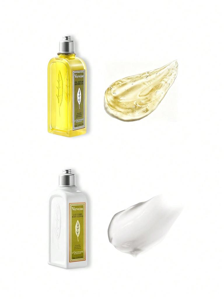 L'OCCITANE Frisches Zitronen-Eisenkraut Körperpflege-Set Eisenkraut Duschgel 70ml + Eisenkraut Körperlotion 70ml Reise-Set