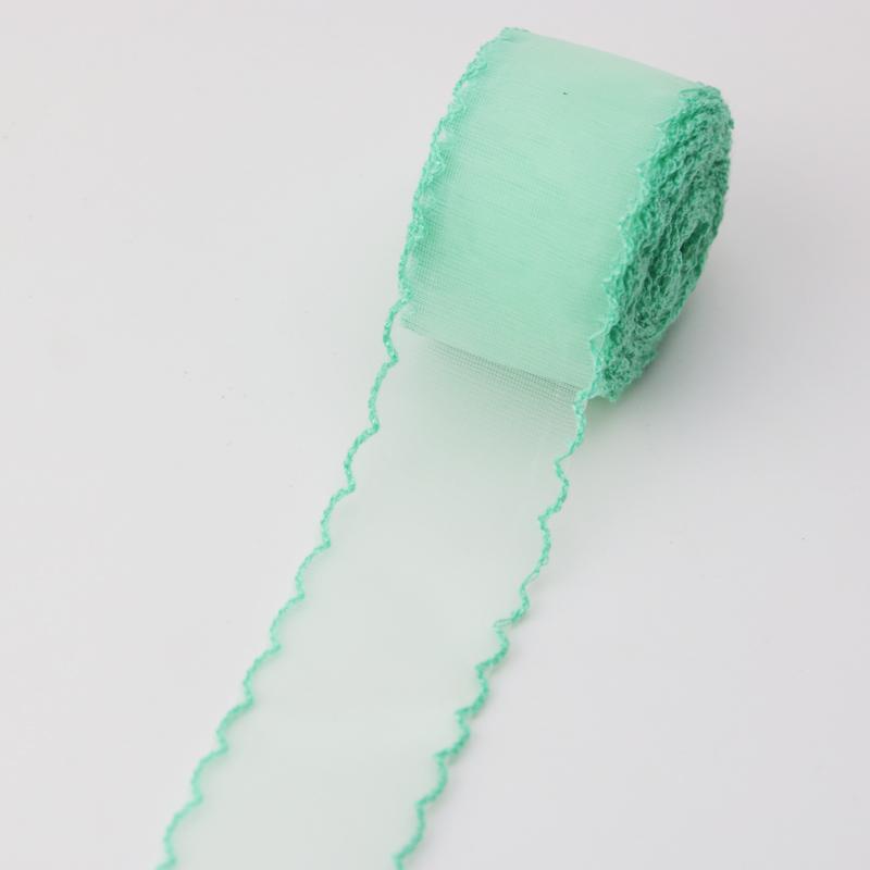 40mm Wave Silk Organza ribbon Bow material for hair ornament gift wrapping decoration lace ribbons