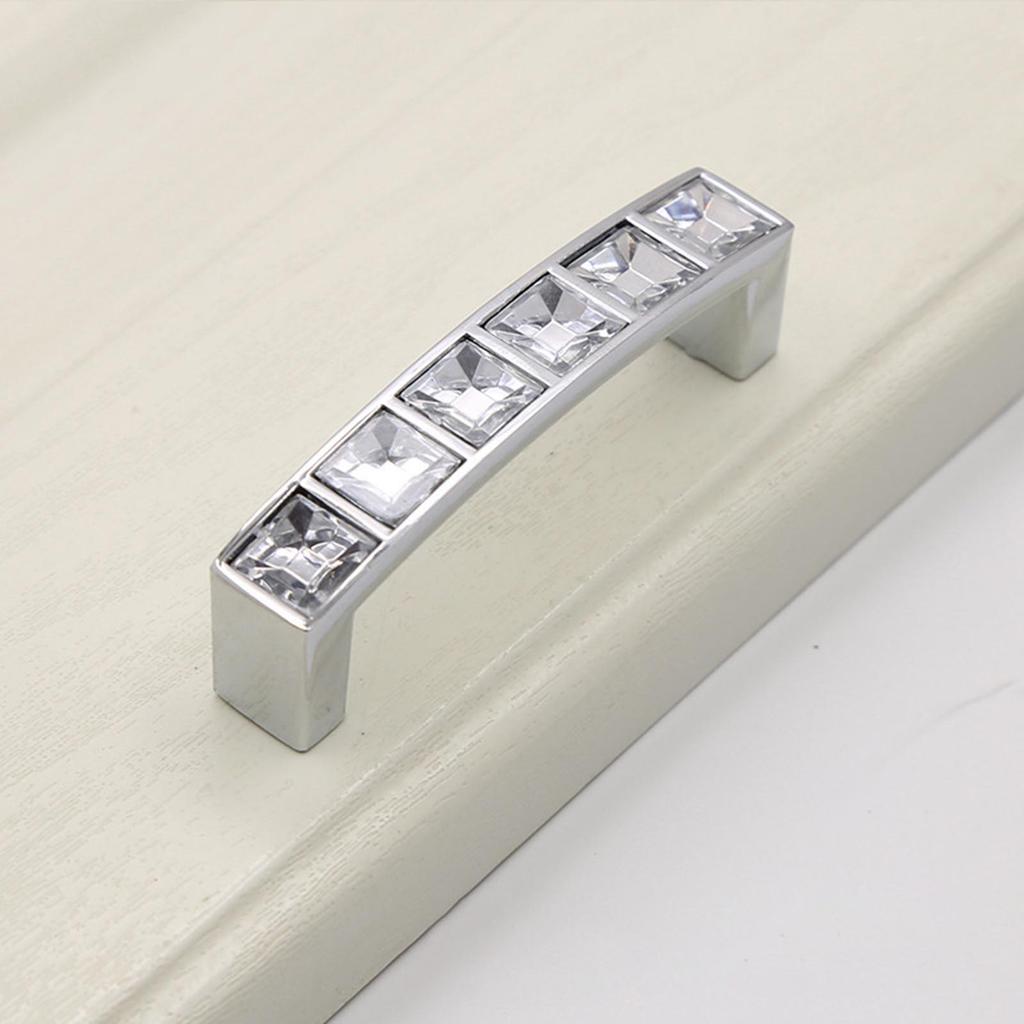 Crystal U-Shaped Cabinet Pull Handle for Drawer Wardrobe Modern Simple Design Double Hole