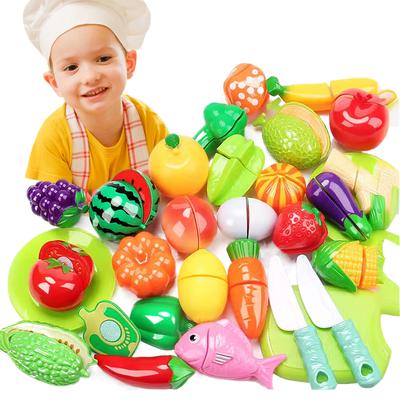Simulated Fruit and Vegetable Cutting Play Toys Children Pretend Play Parent-child Interaction Toy for Birthday Gift TMZ