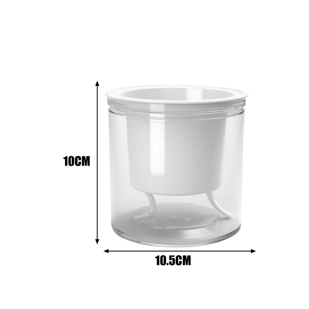 Self Watering Flower Pot Lightweight Transparent Round Resin Planter for Household Bedroom Plants Water Saving Lazy Garden Decor