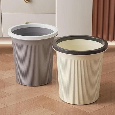 Large Capacity Plastic Trash Can for Kitchen, Bathroom, Bedroom, and Living Room - Hands-Free Design