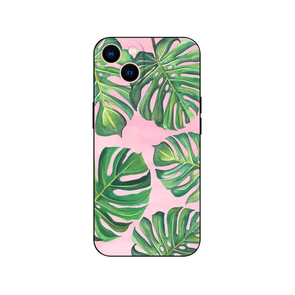 Black Tpu Case For Xiaomi Redmi 9T Case Redmi Note 9T Note 10 5G 4G Pro 10S Case Green Monstera Leaves
