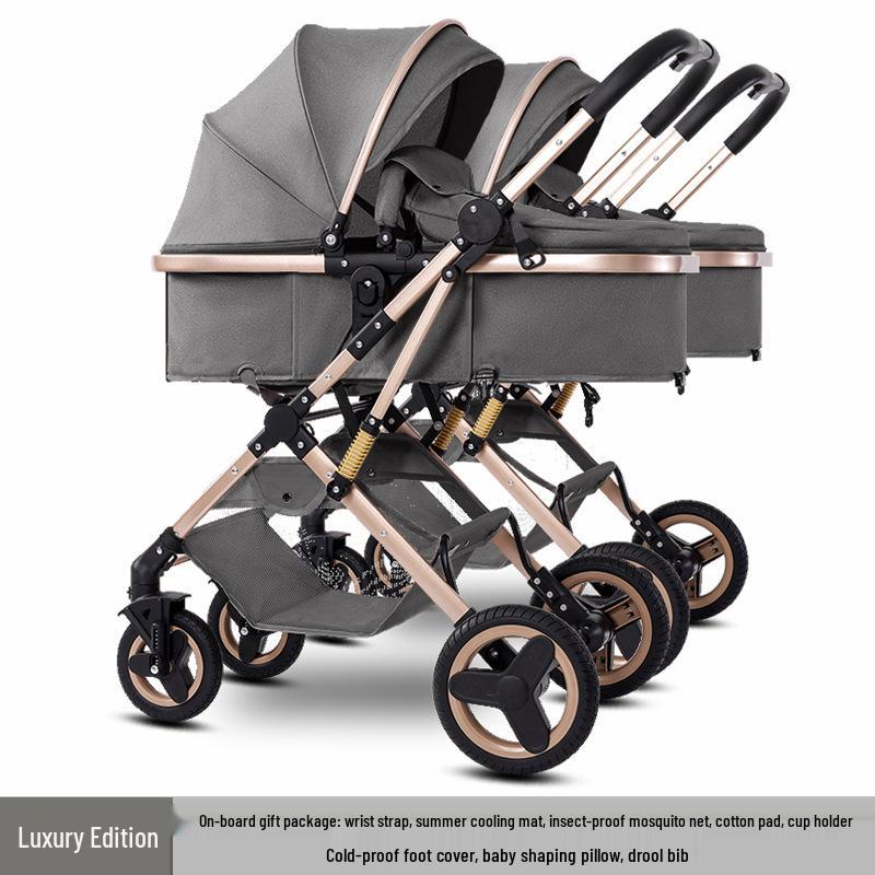 Detachable Twin Dragon & Phoenix Lightweight Folding Stroller for Newborns and Infants