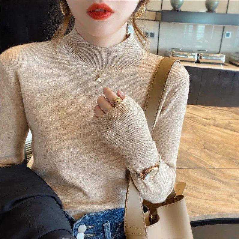 

Women s Soft Knit Turtleneck Sweater - Skin-Friendly, Perfect for Autumn and Winter 2XL (125-135 jin)