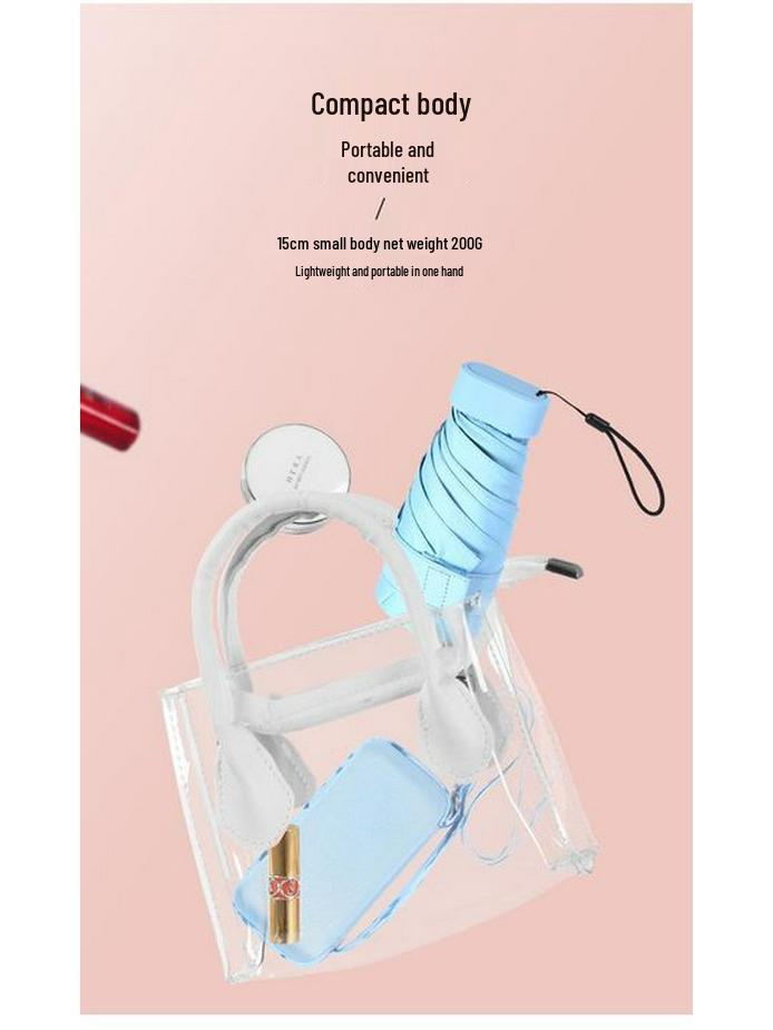 Compacte Dubbel Gebruik Zon- en Regenparaplu, UV-Bescherming, Zakformaat, Platte Handgreep Mini Paraplu