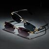 1/2 pièces Lunettes Sans Monture Mode Bord Coupé Tendance Pour Conduire Voyage Plage Affaires Hommes Lunettes Élégantes