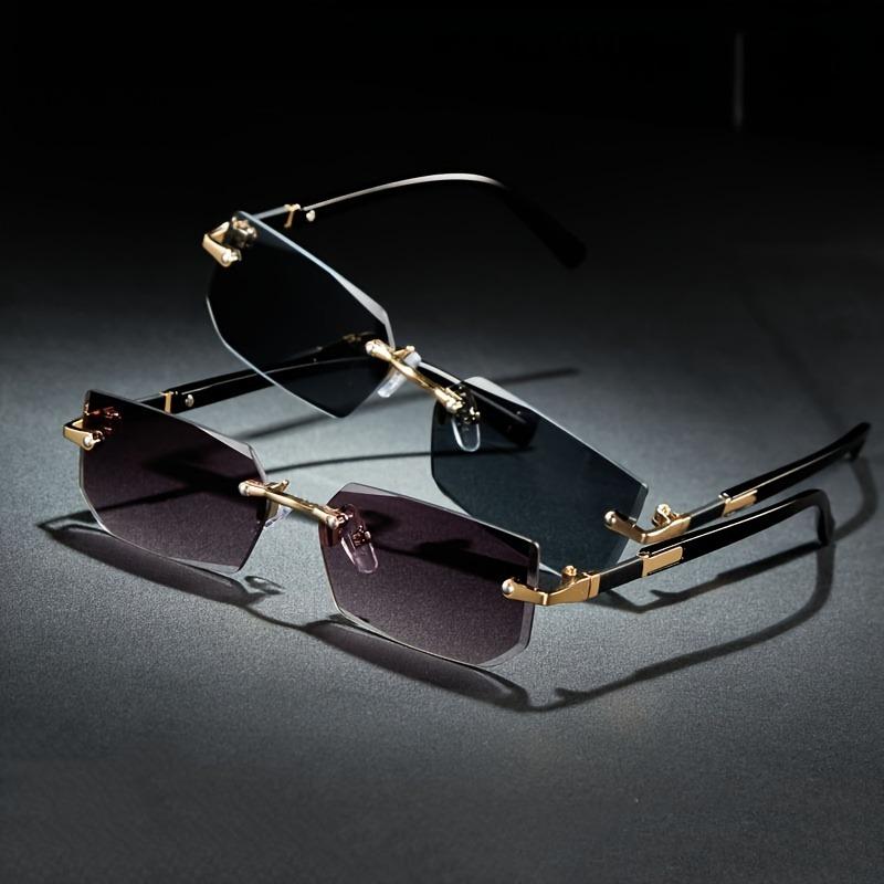 1/2 pièces Lunettes Sans Monture Mode Bord Coupé Tendance Pour Conduire Voyage Plage Affaires Hommes Lunettes Élégantes