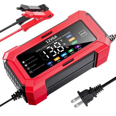 Batterieladegerät mit integriertem LCD-Display - Geeignet für 12V 6A Autobatterien