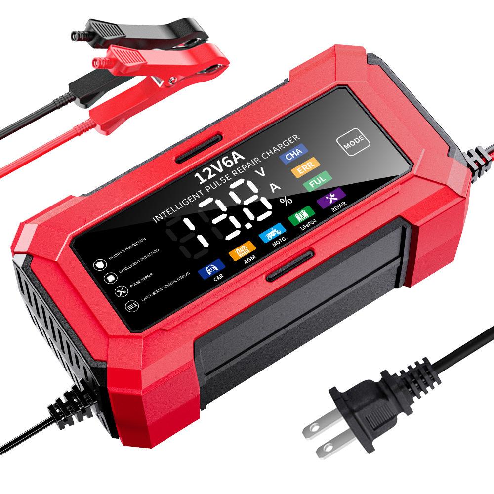 Battery Charger With On-Board LCD Display - Suitable for 12V 6A Car Batteries