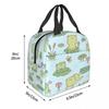 Cute Frog On Lotus Leaves Insulated Lunch Bag for Kids School Cooler Thermal Food Box Tote Portable Lunch Boxes Container