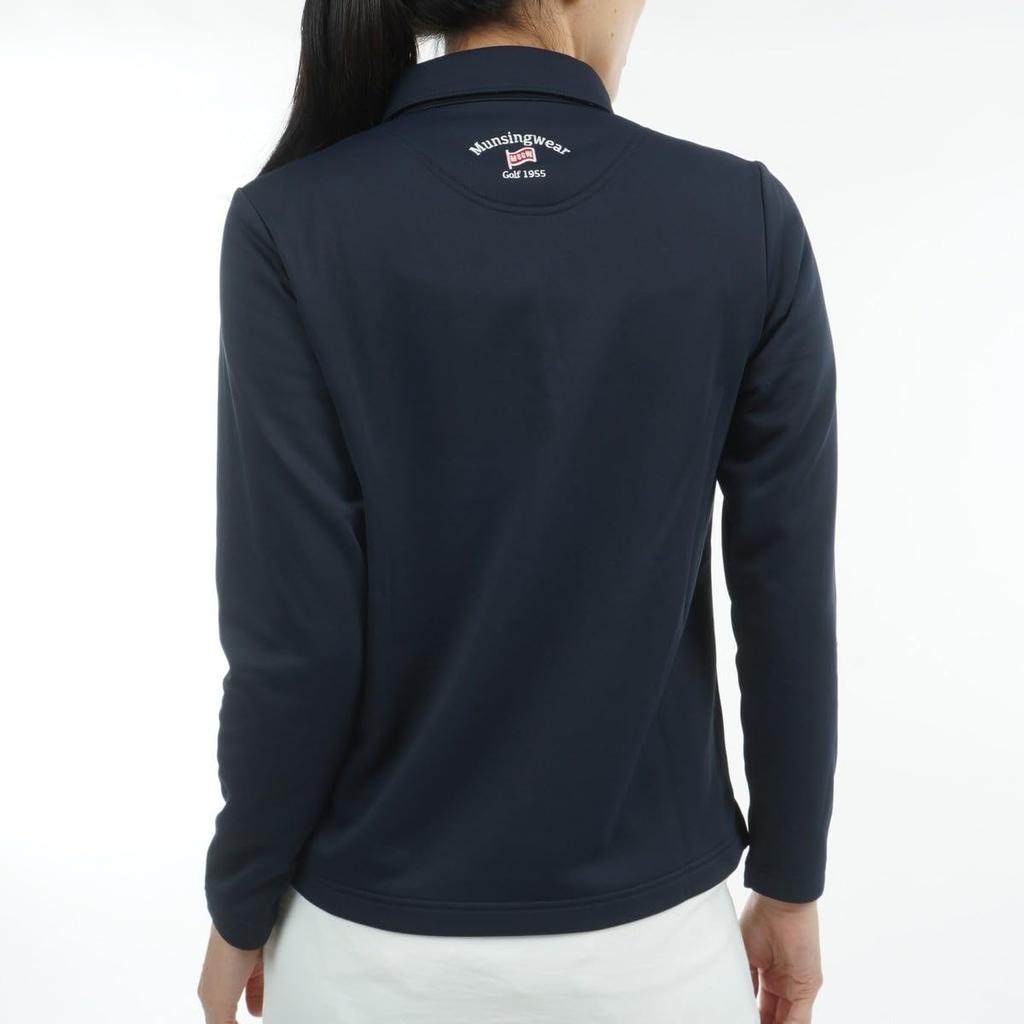 Munsingwear MG4FLS82L Long Sleeve Polo Shirt with Heat Heat and UVCUT Navy NV00 Women's Navi, Storage, Technology, Blue,