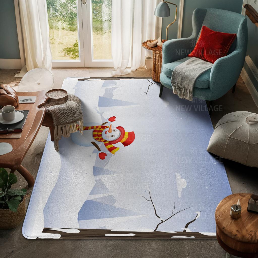 House Entrance Carpet Home Door Mat Living Room Bath Foot Bathroom Non-slip Water Absorption Rugs Bath Merry Christmas Winter