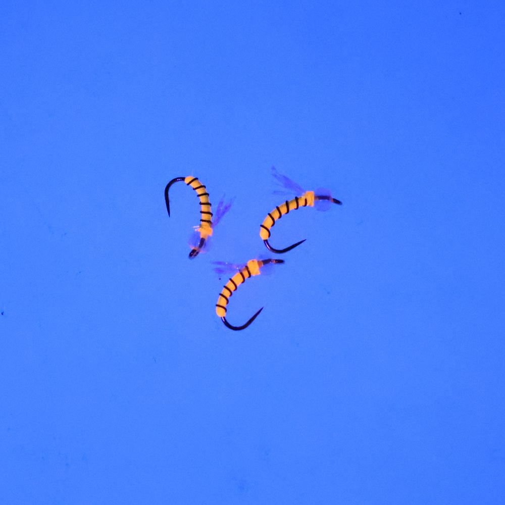 10 PIÈCES Nymphe Standard Midge pour la Pêche à la Mouche, Motif Truite pour Toute l'Année, Hameçon Doré sans Ardillon #16, Leurres d'Eau Douce pour la Pêche à la Mouche
