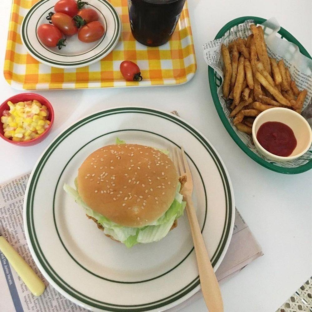 Bunter Korb Servieren Wiederverwendbarer Aufbewahrungskorb Kuchen Hamburger Lebensmittelkörbe Picknickteller