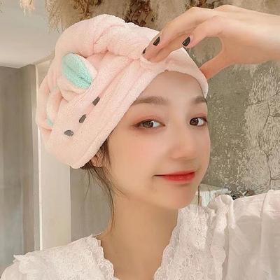 Serviette Sèche-Cheveux Rapide Oreilles de Lapin Coréen - Bonnet Absorbant Mignon Dessin Animé pour Filles & Adultes
