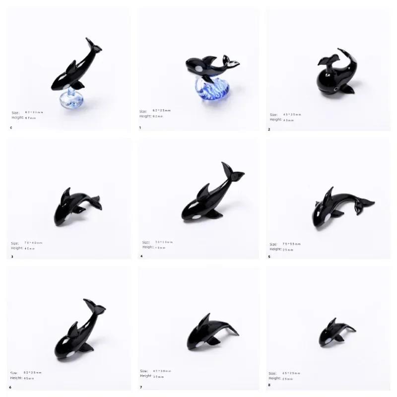 Mini-Wal-Modell Handgefertigter Schmuck Glas-Schreibtischdekoration Glas-Orca-Modelle für Kinder Geschenke Tischfiguren Zubehör