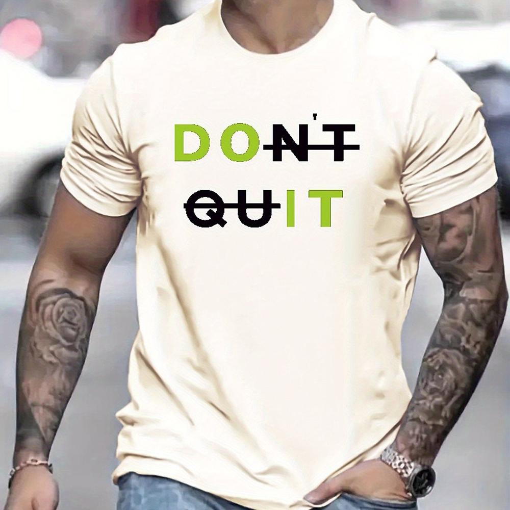 Summer Casual Street Men's T-Shirt Clothing Minimalist Versatile Letter Print Menswear Soft Breathable O-neck T-shirts