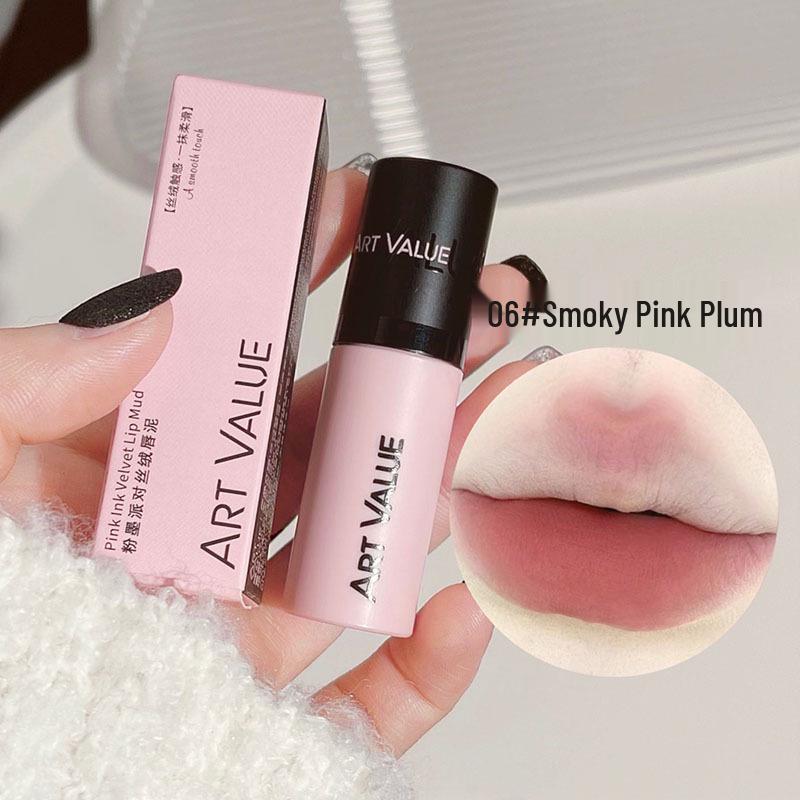 

Арт Валюе Розово-черный бархатный мусс для губ: Мягкая матовая отбеливающая глазурь для естественного, универсального вида