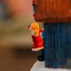 LED Light Up Christmas Ornament Resin House Shape Figurine Desktop Decoration Miniature Cottage Statue for Office