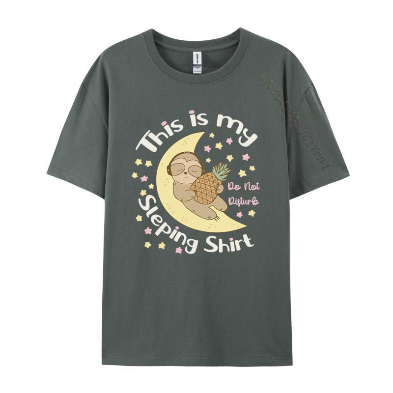 This Is My Sleeping Sleepy Sloth Moon T Shirts Men Harajuku T Shirt Cotton Oversized Unique Tees Tops Fast Shipping