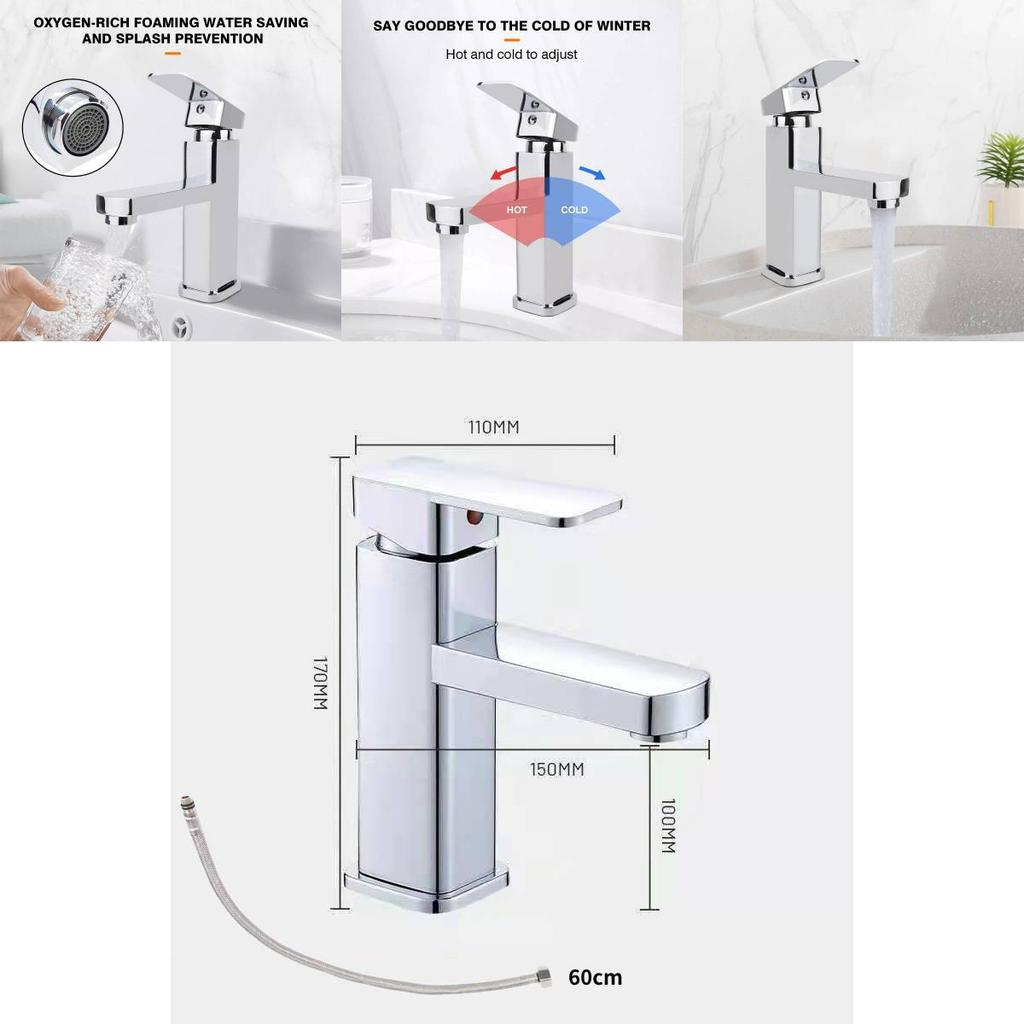 Versatile Black Basin Faucet For Hot And Cold Water Modern Design For Home Bathrooms