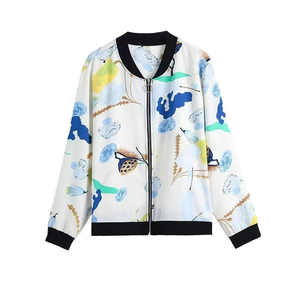 Chiffon Print Cardigan: Versatile Plus Size Long-Sleeve Jacket for Spring 2025