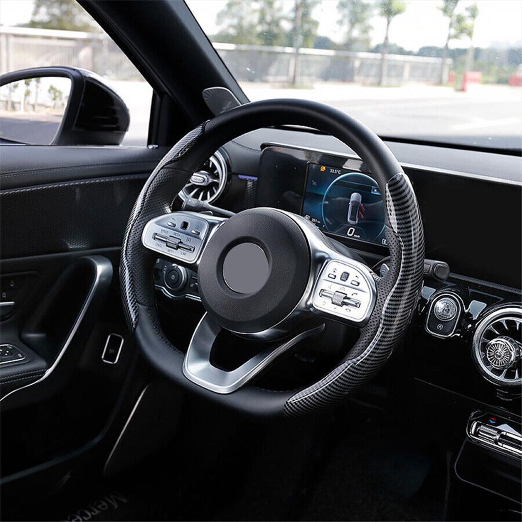 2pieces Car Steering Wheel Car Steering Wheel Anti-slip Cover Anti-slip Interior Heightener Cover