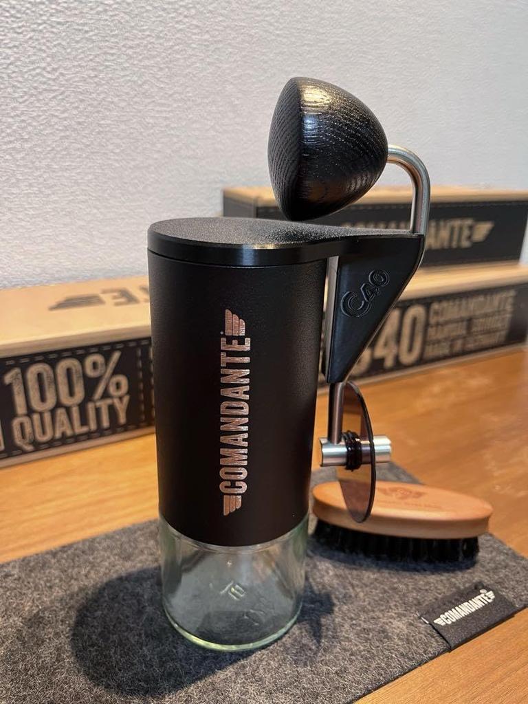 BERGBUCH Comandante Crank Holder for C40, C60, X25, and Other Coffee Grinders (Black, C40 (Mk4Mk3))