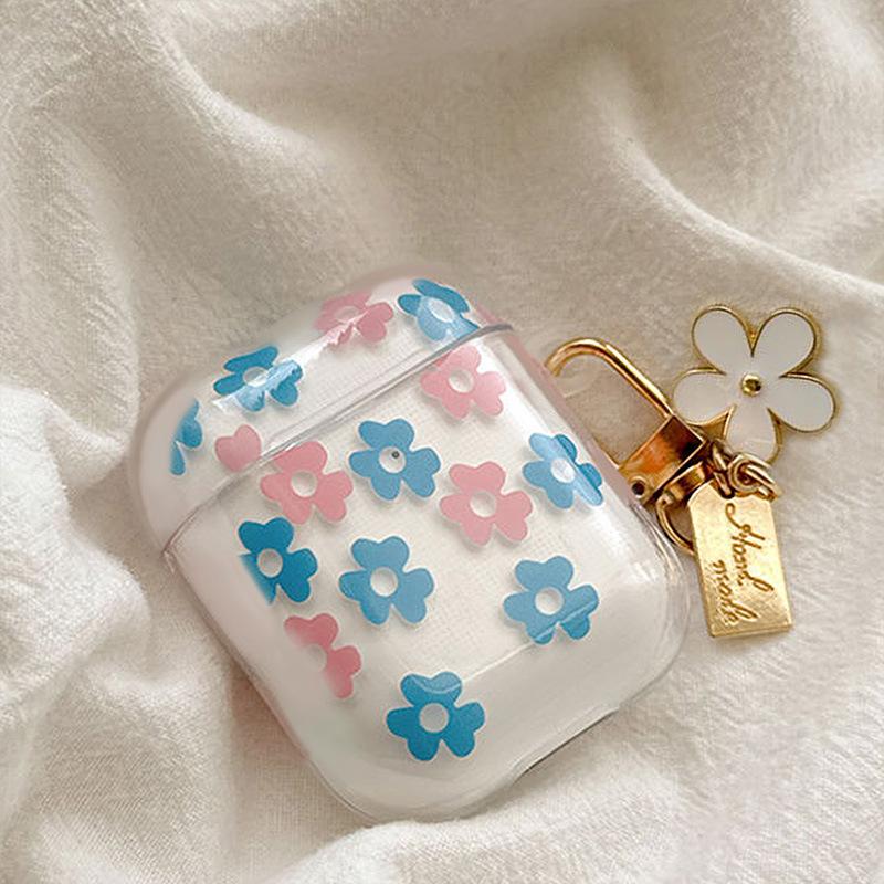Blue, pink flower design earphone case protective cover is suitable for AirPods pro1 generation earphone case protective case