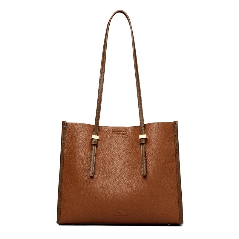 Luxury Designer Large Handbag For Women Brand Purse Female Genuine High Quality Leather Shoulder Bag Female Tote Bags New