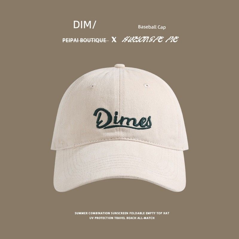 

Hat Female English Embroider Baseball Cap K-style Big Head Circumference All-Matching Peaked Cap Face Small Sun-Proof Fashion Brand Hat C2780 Dim Baseball Cap Beige M(56-58cm)