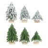 Mini Artificial Christmas Tree Frosted Bottle Brush Christmas Tree with Wood Base Pine Tree for Christmas Home Table Top Decor