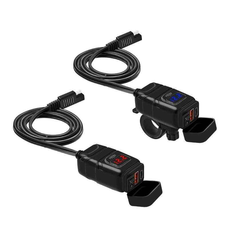 Motorcycle-Charging Socket USB Outlet DC12-24V 30W PD USB-C 18W QC3.0 Power Outlet Dustproof Phone Charger-for Motocross