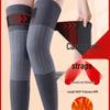 Elastic Knit Long Strapped Knee Pads for Cold Protection and Sports - Cashmere for Autumn/Winter