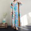 Short Sleeve Plus Size Vintage Floral New In Dresses for Women Casual Loose Long Summer Dress
