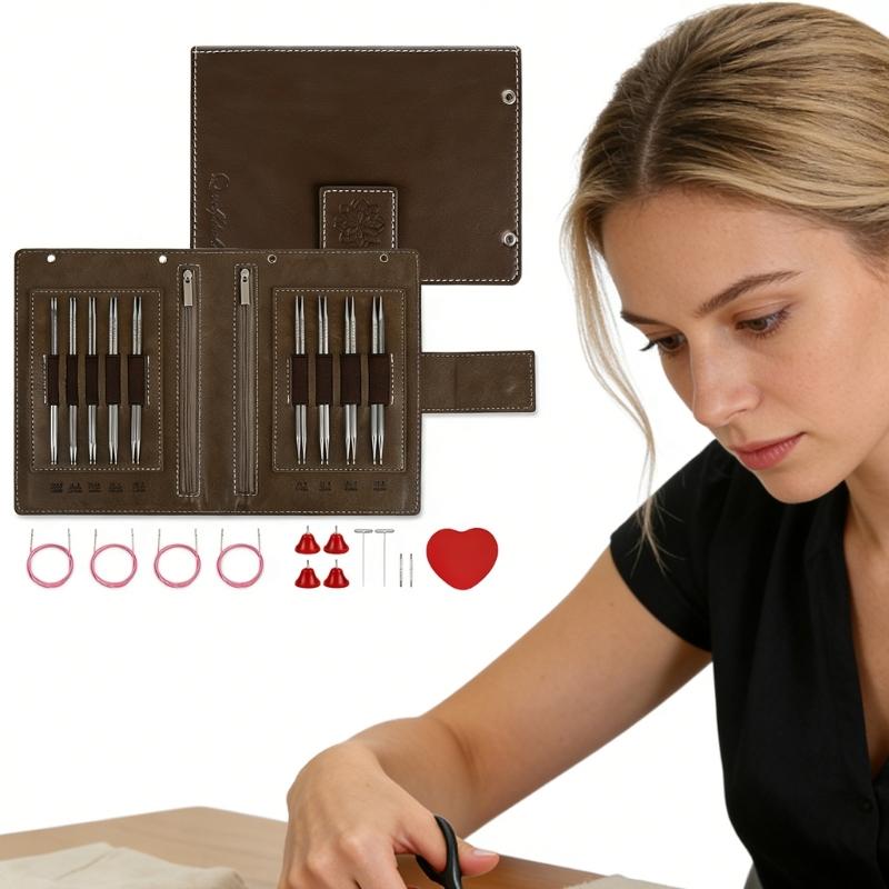 Amanti del Fai-da-te Set di Aghi Esagonali Staccabili a Goccia Tonda in Acciaio Inossidabile per Cucito e Lavoro a Maglia