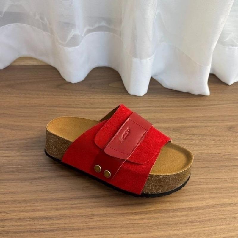 

Ретро тапочки на липучке Женская модная и универсальная обувь Однолинейные пляжные шлепанцы 40 красный