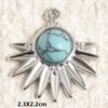DIY Vintage Sun Oval Charm Stainless Steel Pendants For Jewelry Making Supplies Turquoise Charm Necklace Earrings Decor Findings